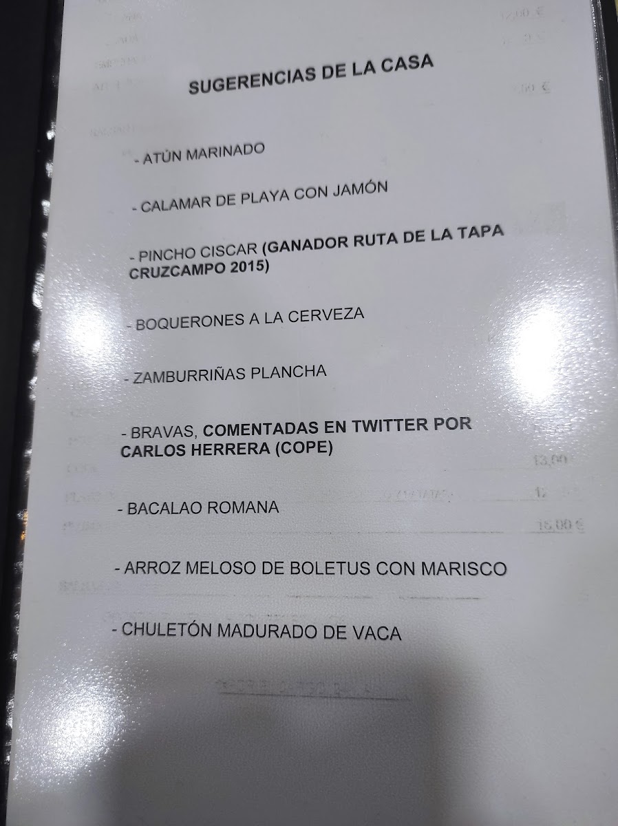 Menu Restaurante Ciscar 26 Vlc-5