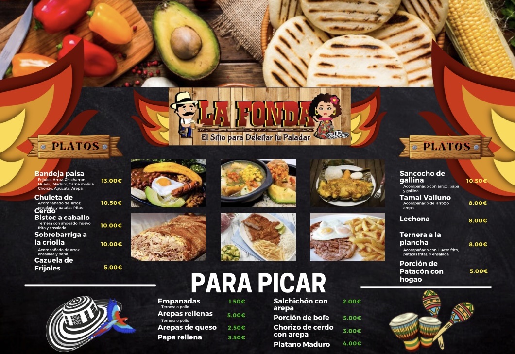 Menu Restaurante Colombiano La Fonda-1