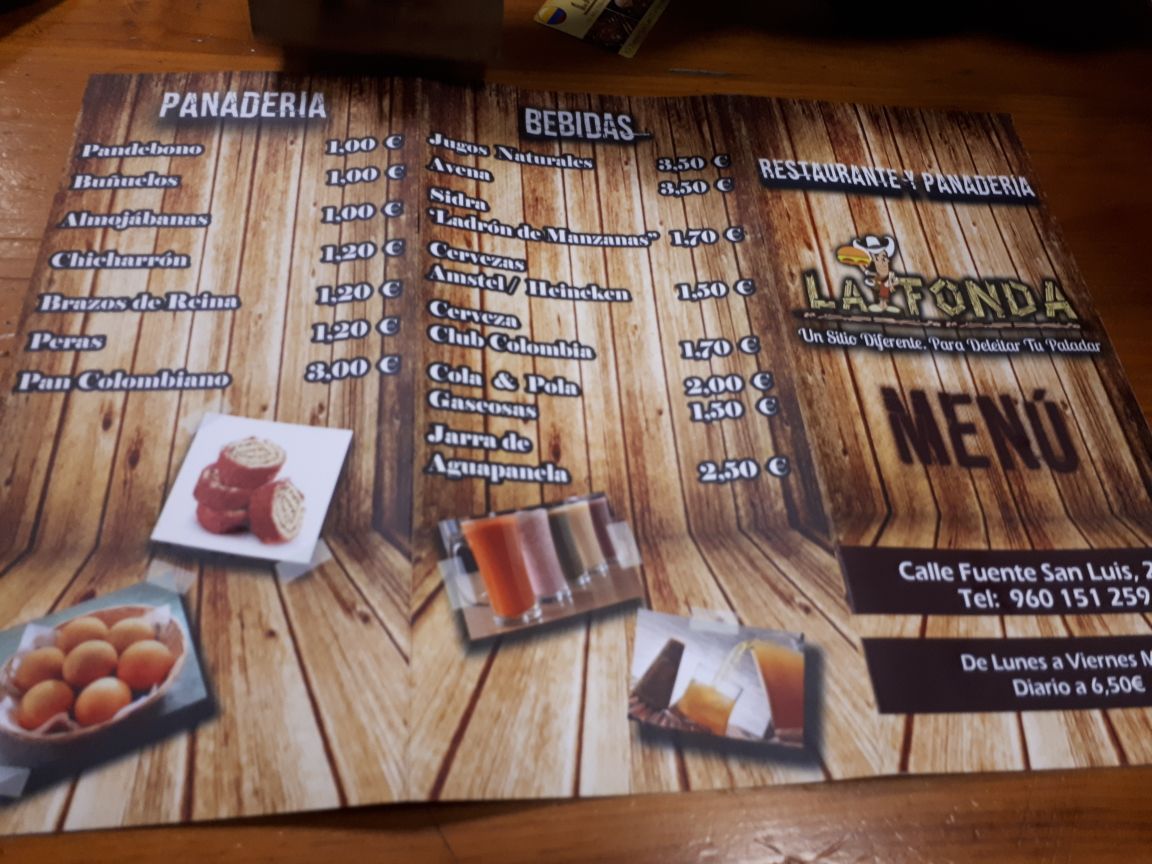 Menu Restaurante Colombiano La Fonda-3
