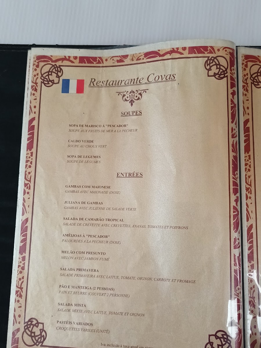 Menu Restaurante Covas-3