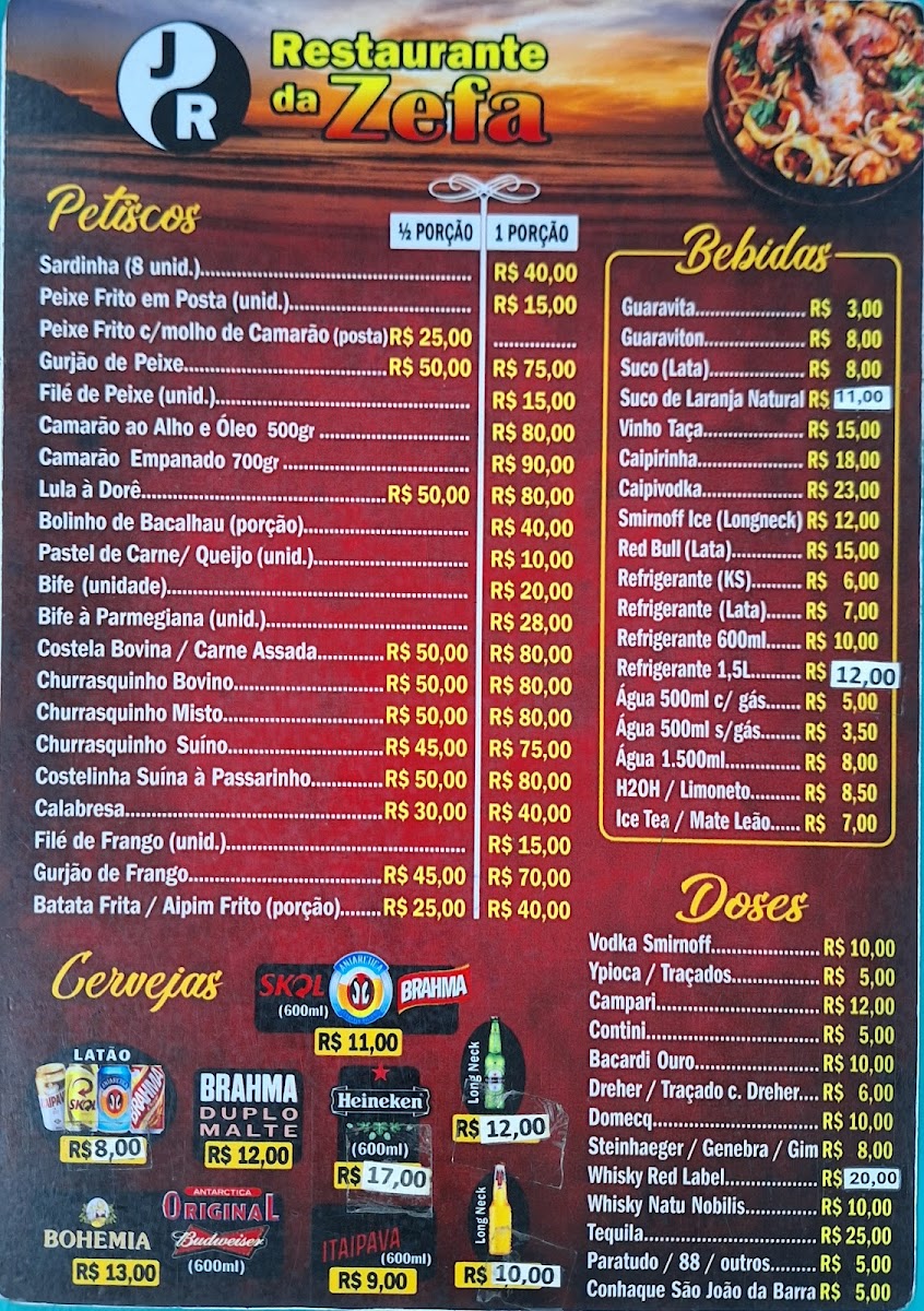 Menu Restaurante Da Zefa-1