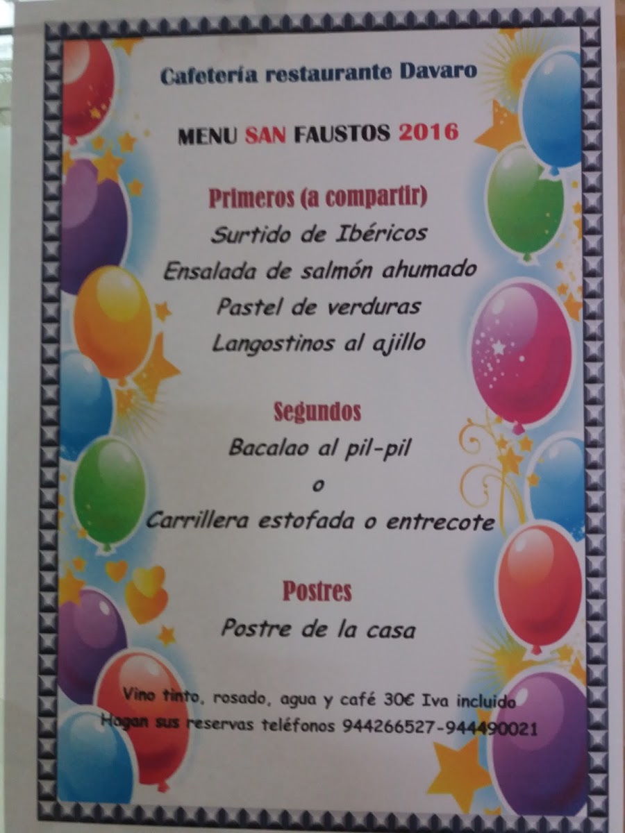 Menu Restaurante Davaro-1