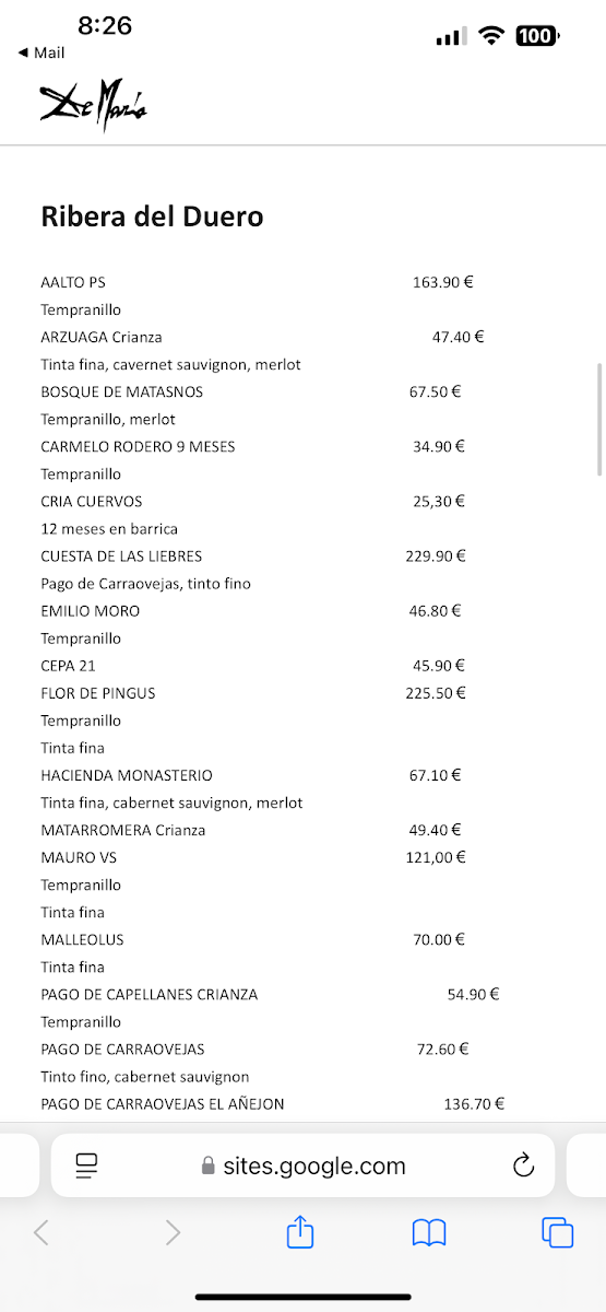 Menu Restaurante De María - Majadahonda-10