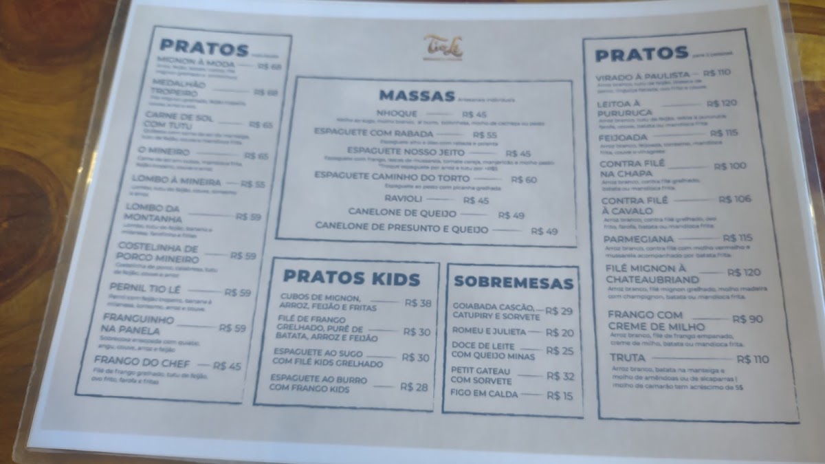 Menu Restaurante Do Tio Lé-1