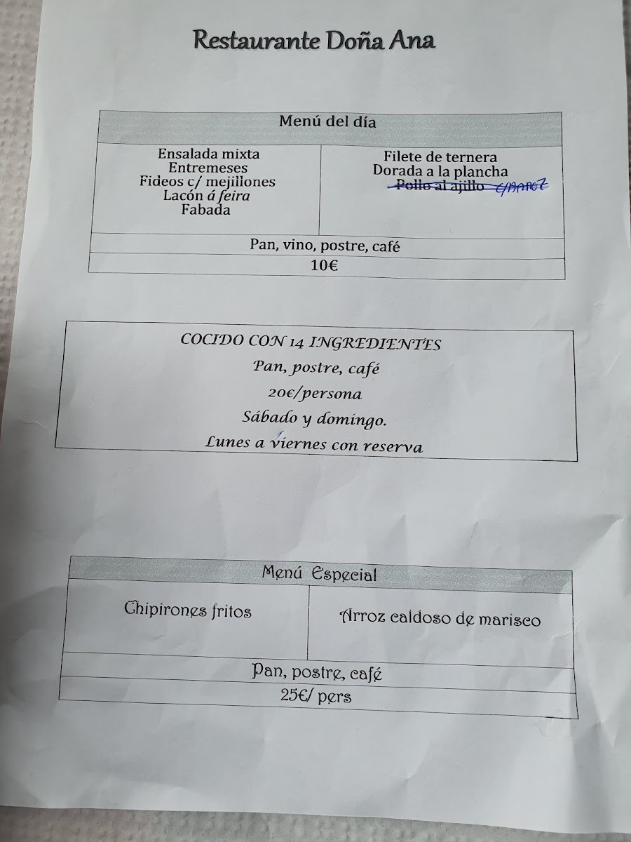 Menu Restaurante Doña Ana-1