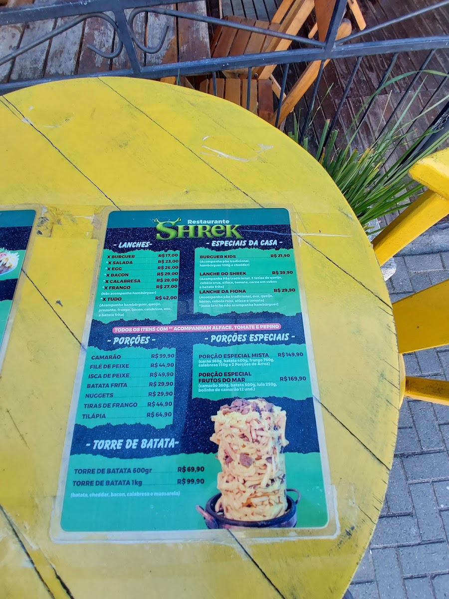 Menu Restaurante E Lanchonete Do Shrek-2