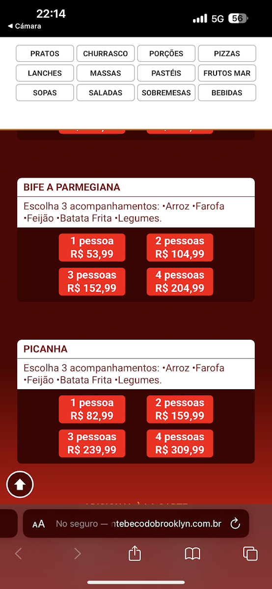 Menu Restaurante E Pizzaria Beco Do Brooklyn Bc-9