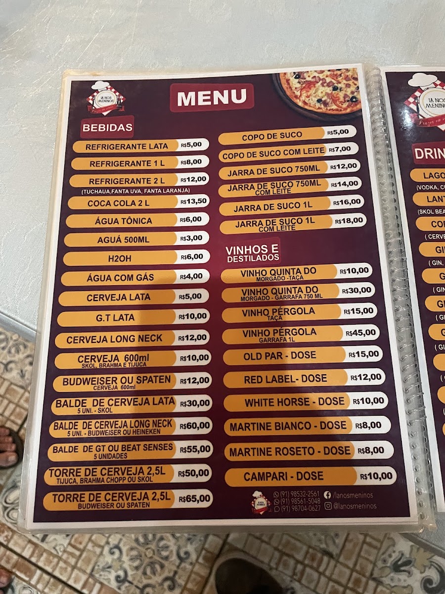 Menu Restaurante E Pizzaria Lá Nos Meninos-10