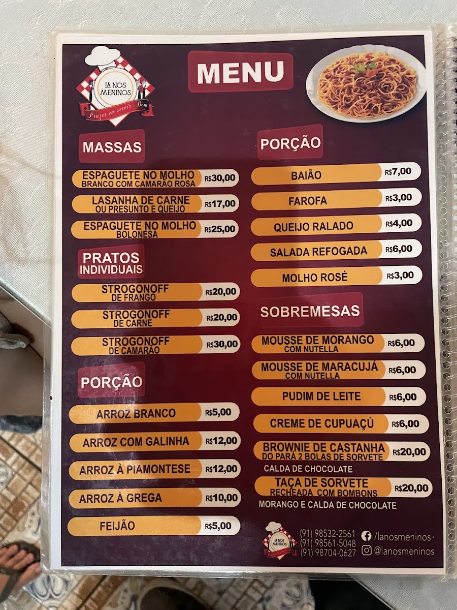 Menu Restaurante E Pizzaria Lá Nos Meninos-3