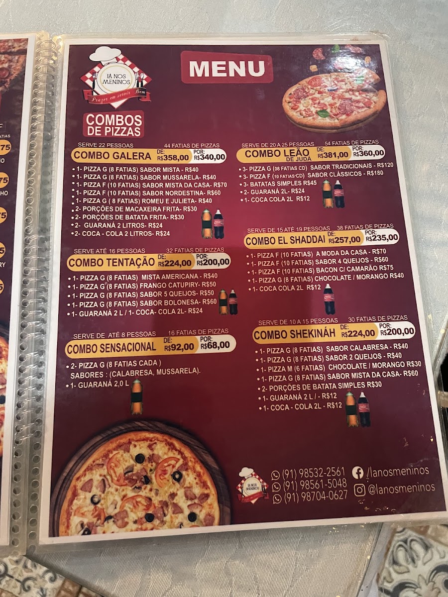 Menu Restaurante E Pizzaria Lá Nos Meninos-5