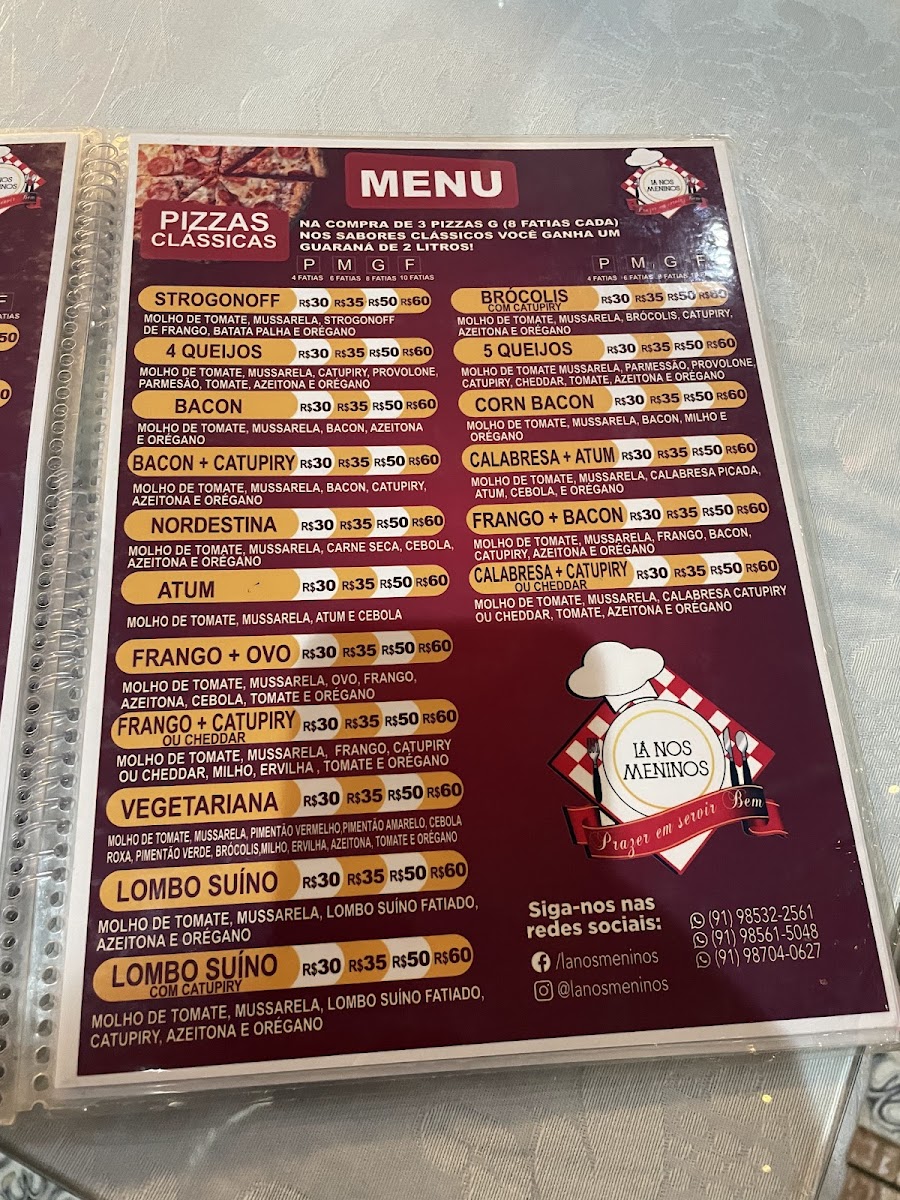 Menu Restaurante E Pizzaria Lá Nos Meninos-6