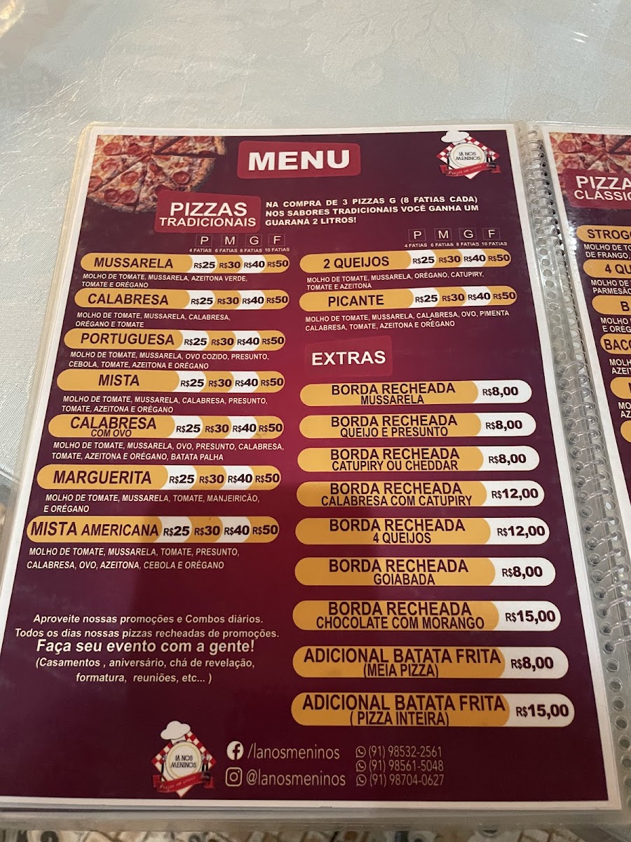 Menu Restaurante E Pizzaria Lá Nos Meninos-7
