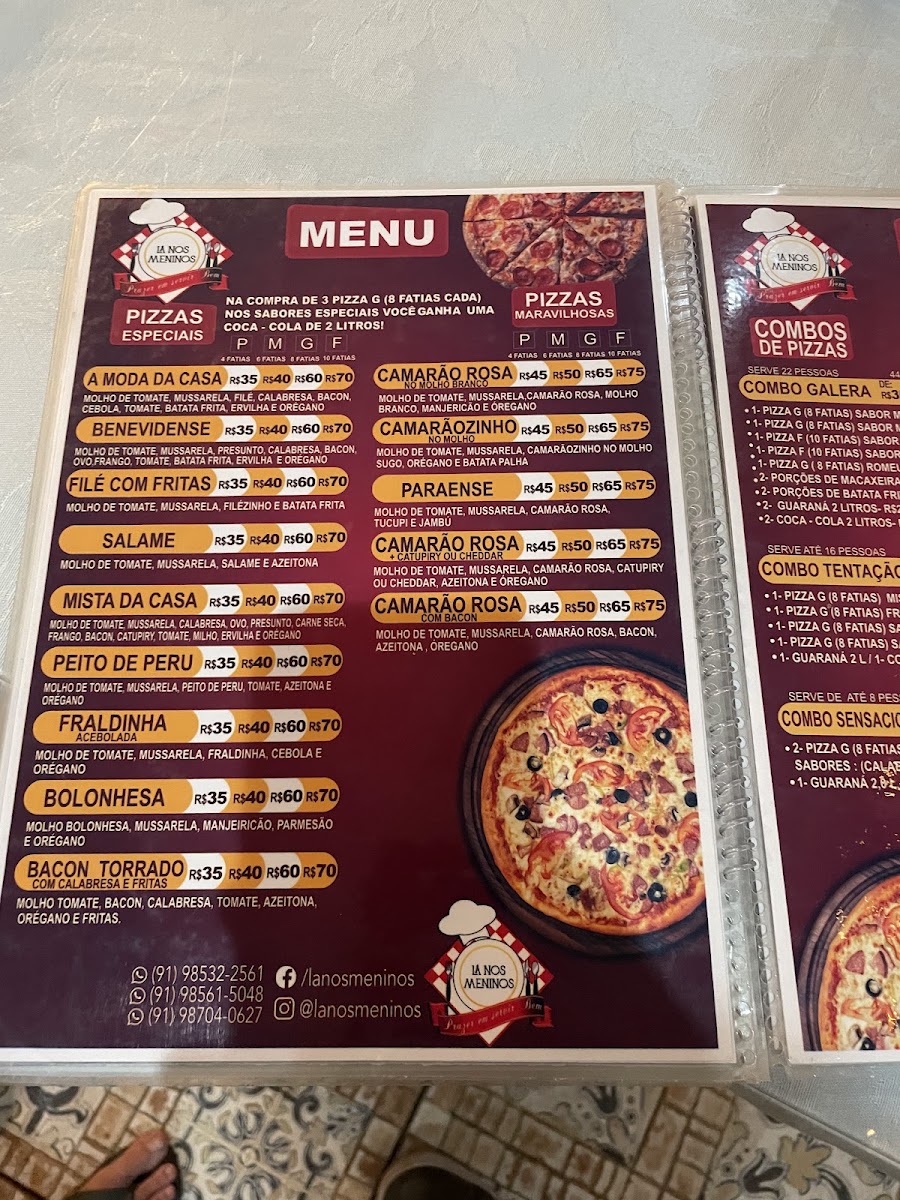 Menu Restaurante E Pizzaria Lá Nos Meninos-8