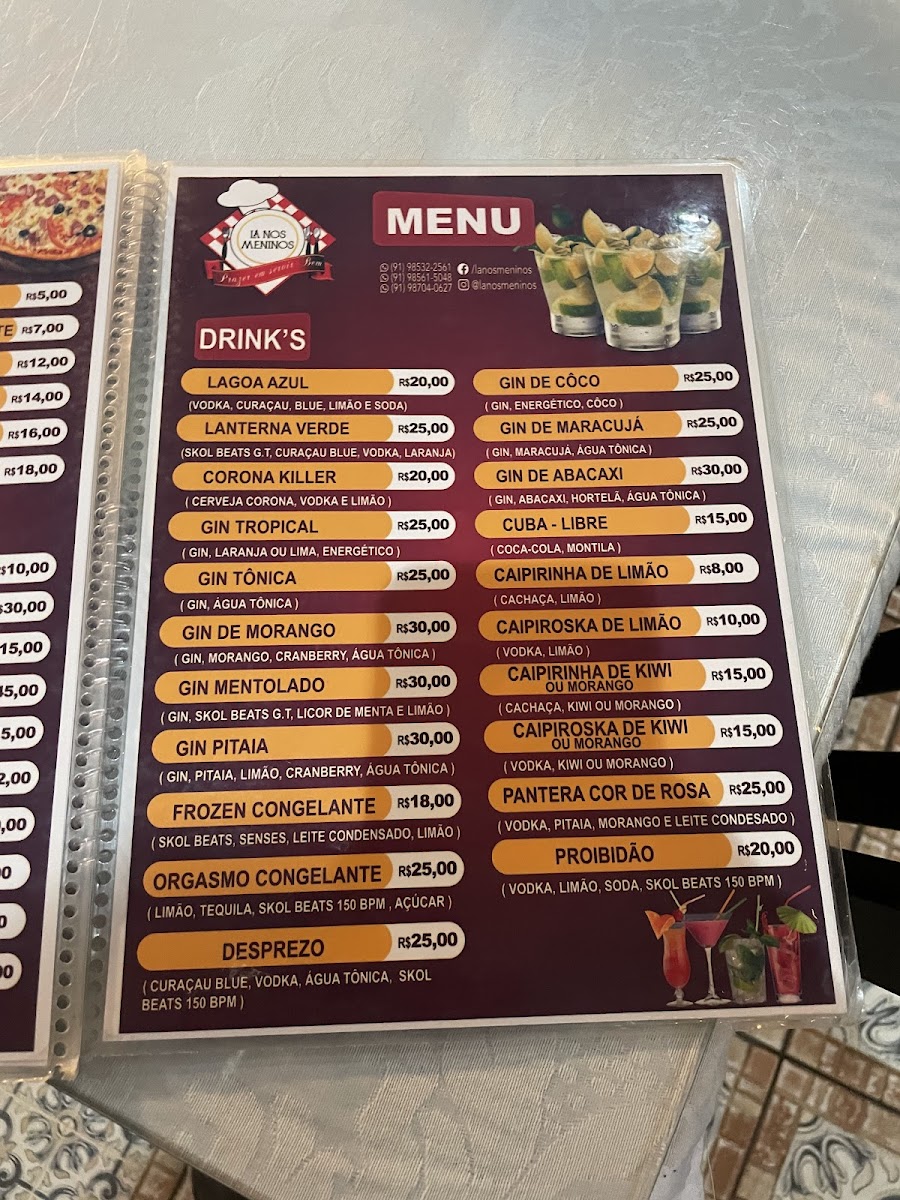 Menu Restaurante E Pizzaria Lá Nos Meninos-9