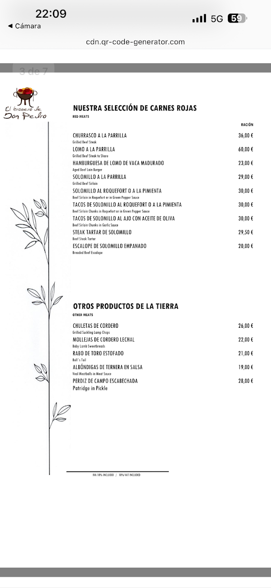 Menu Restaurante El Brasero De Don Pedro-3