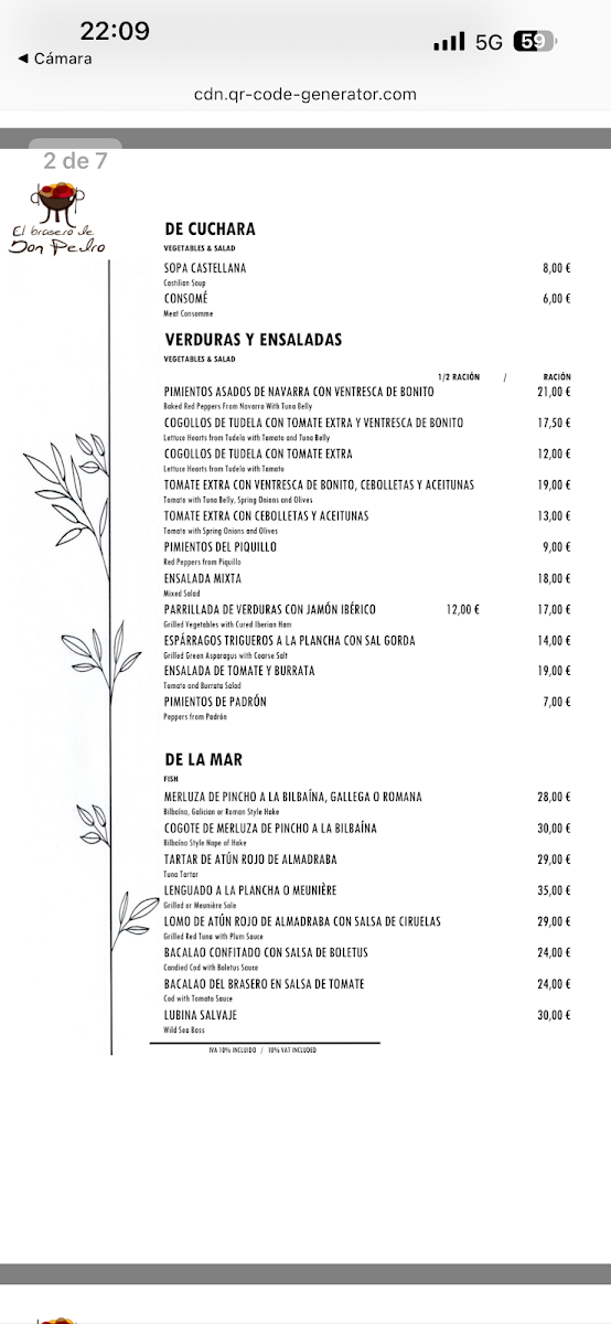 Menu Restaurante El Brasero De Don Pedro-6