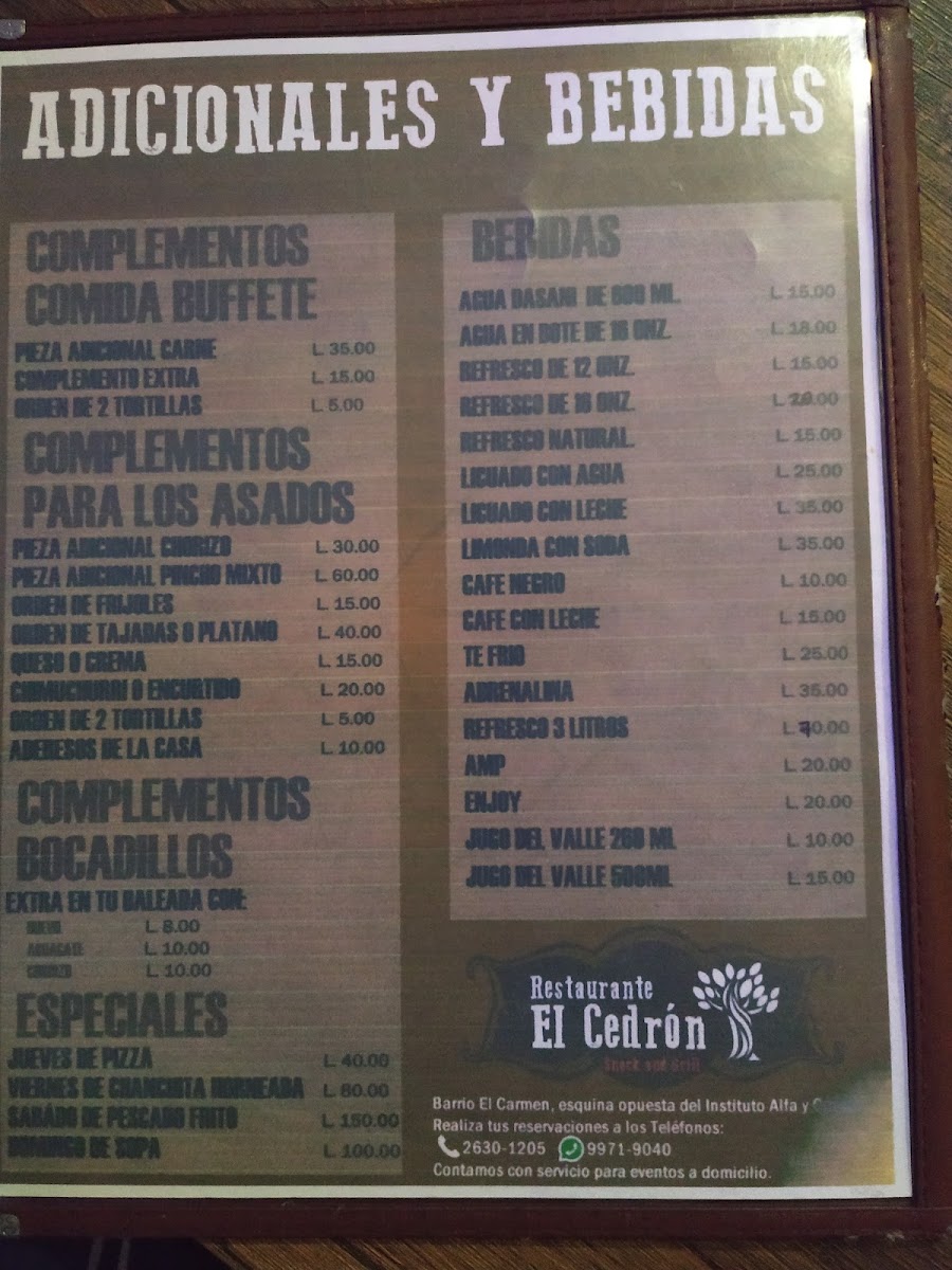 Menu Restaurante El Cedrón-10