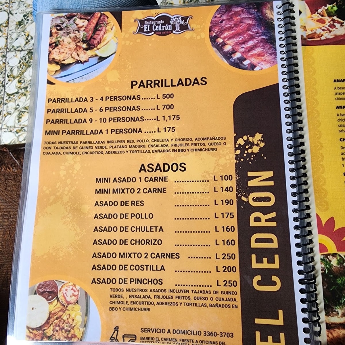Menu Restaurante El Cedrón-4
