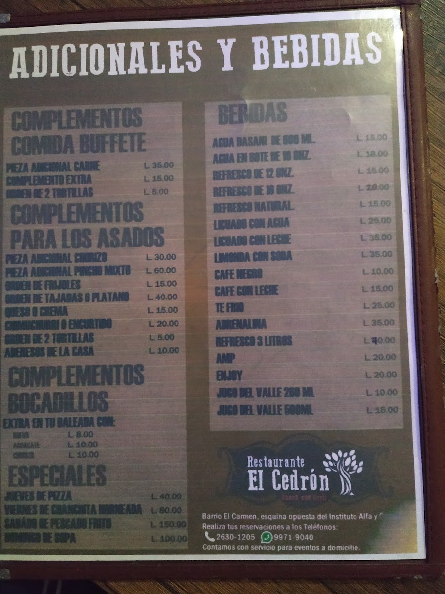 Menu Restaurante El Cedrón-8