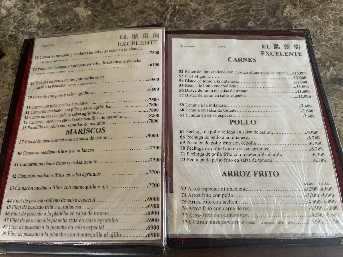 Menu Restaurante El Excelente-2