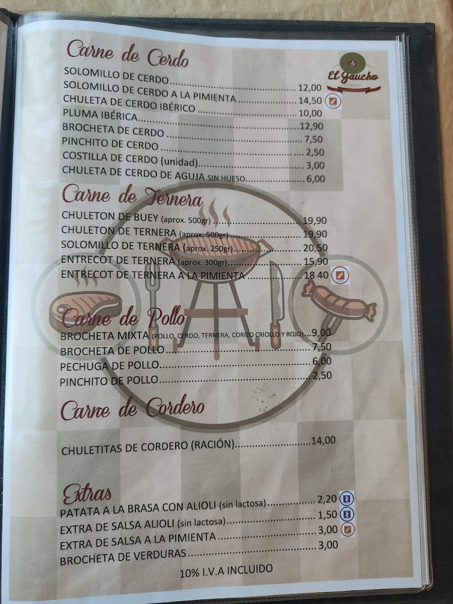 Menu Restaurante El Gaucho I-2