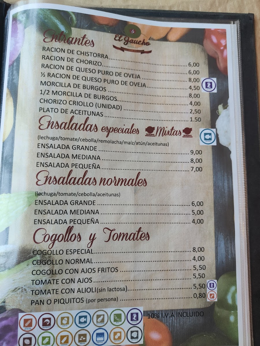 Menu Restaurante El Gaucho I-3