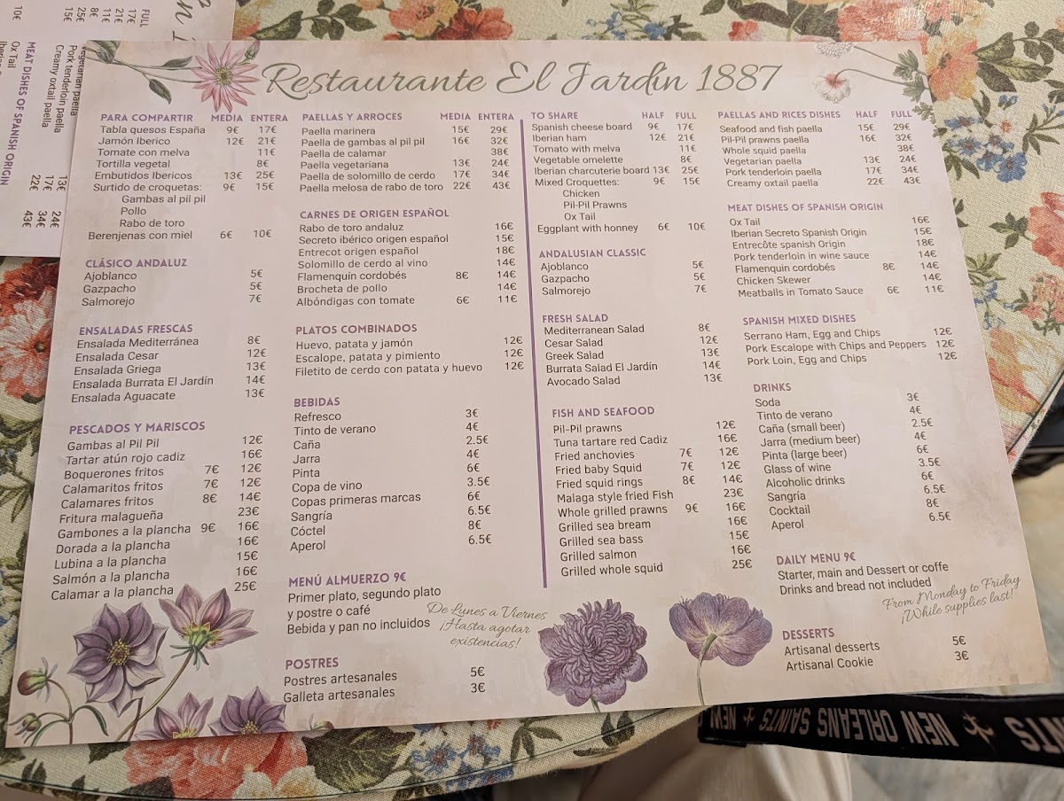 Menu Restaurante El Jardin 1887-5