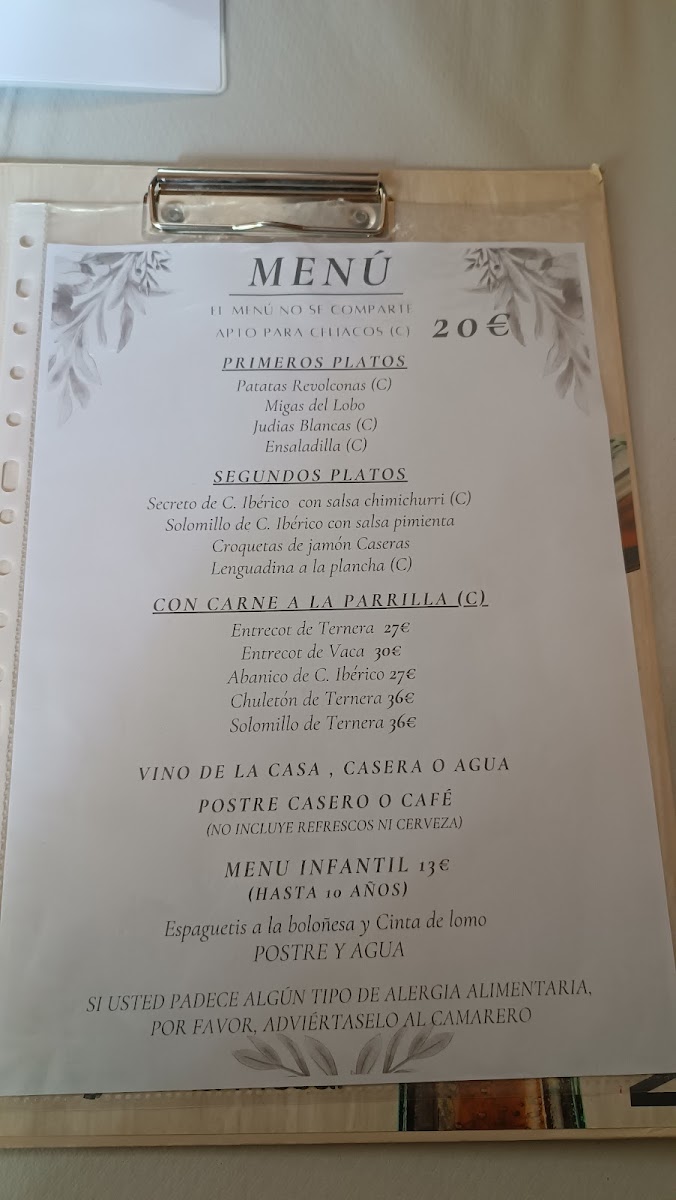 Menu Restaurante El Lobo Cojo-1