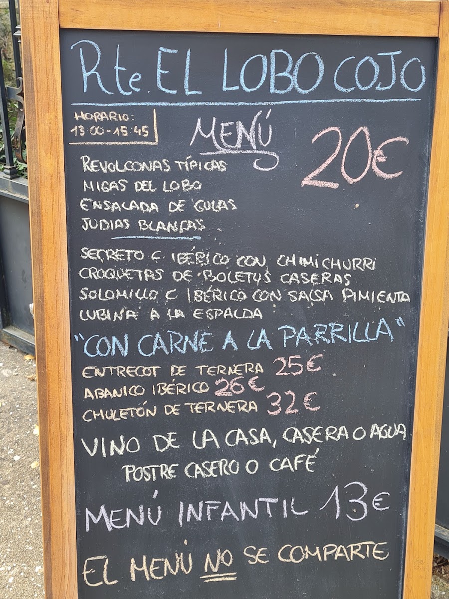 Menu Restaurante El Lobo Cojo-2