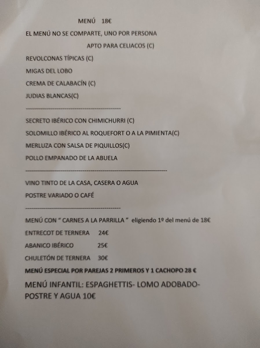 Menu Restaurante El Lobo Cojo-6
