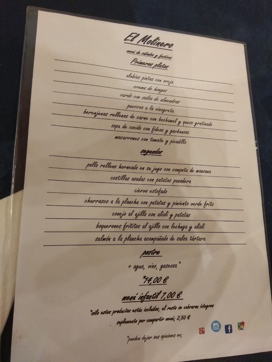 Menu Restaurante El Molinero Asador-7