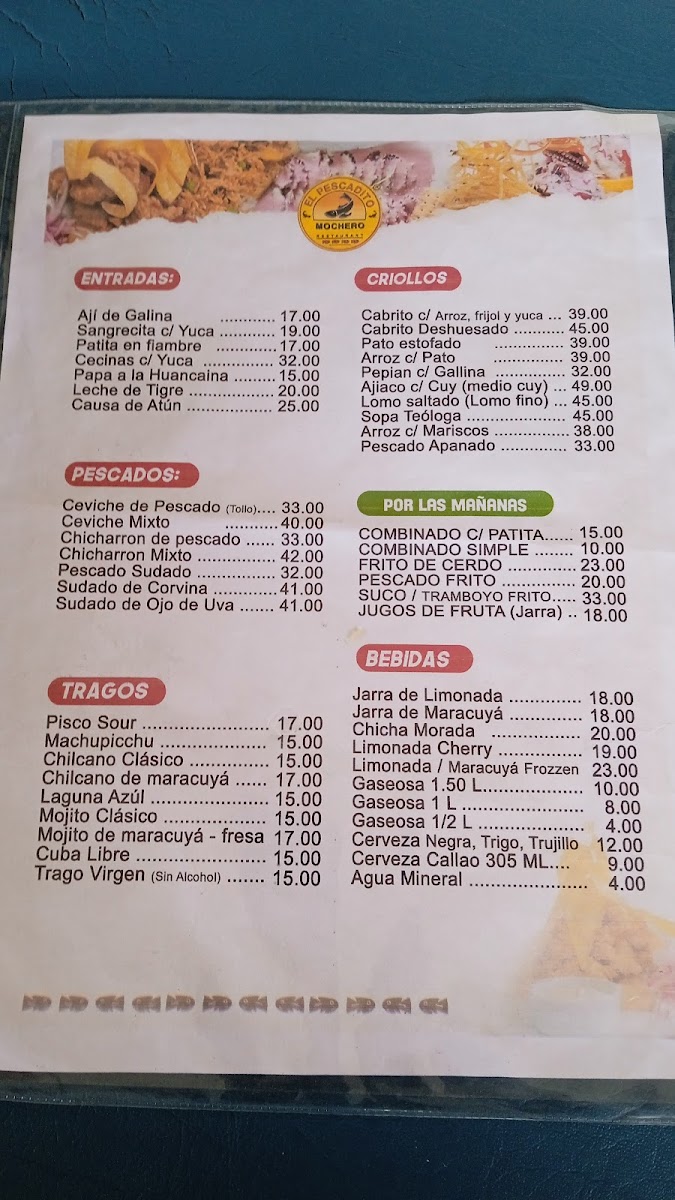 Menu Restaurante El Pescadito Mochero-1