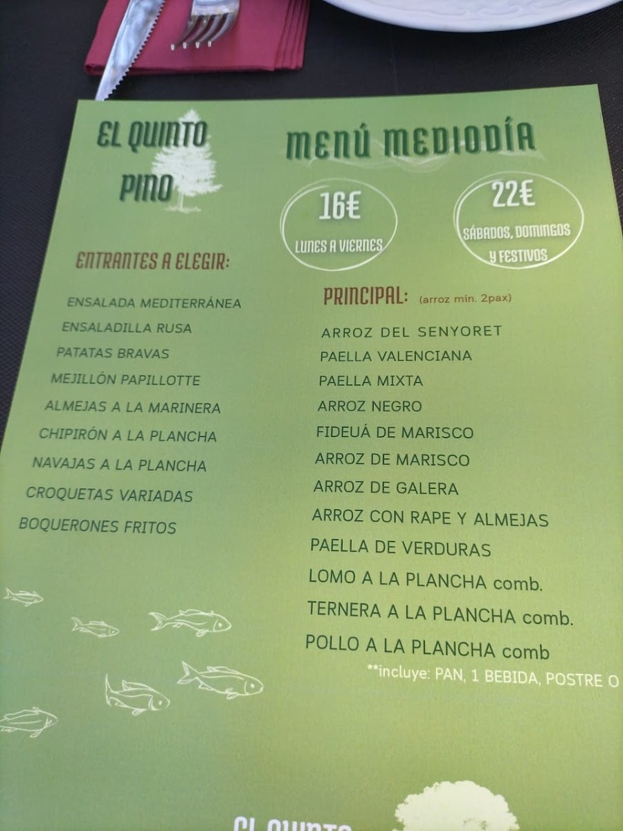 Menu Restaurante El Quinto Pino-1