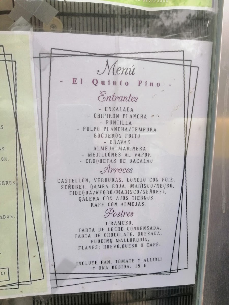 Menu Restaurante El Quinto Pino-5