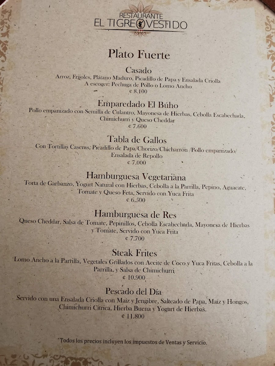 Menu Restaurante El Tigre Vestido-5