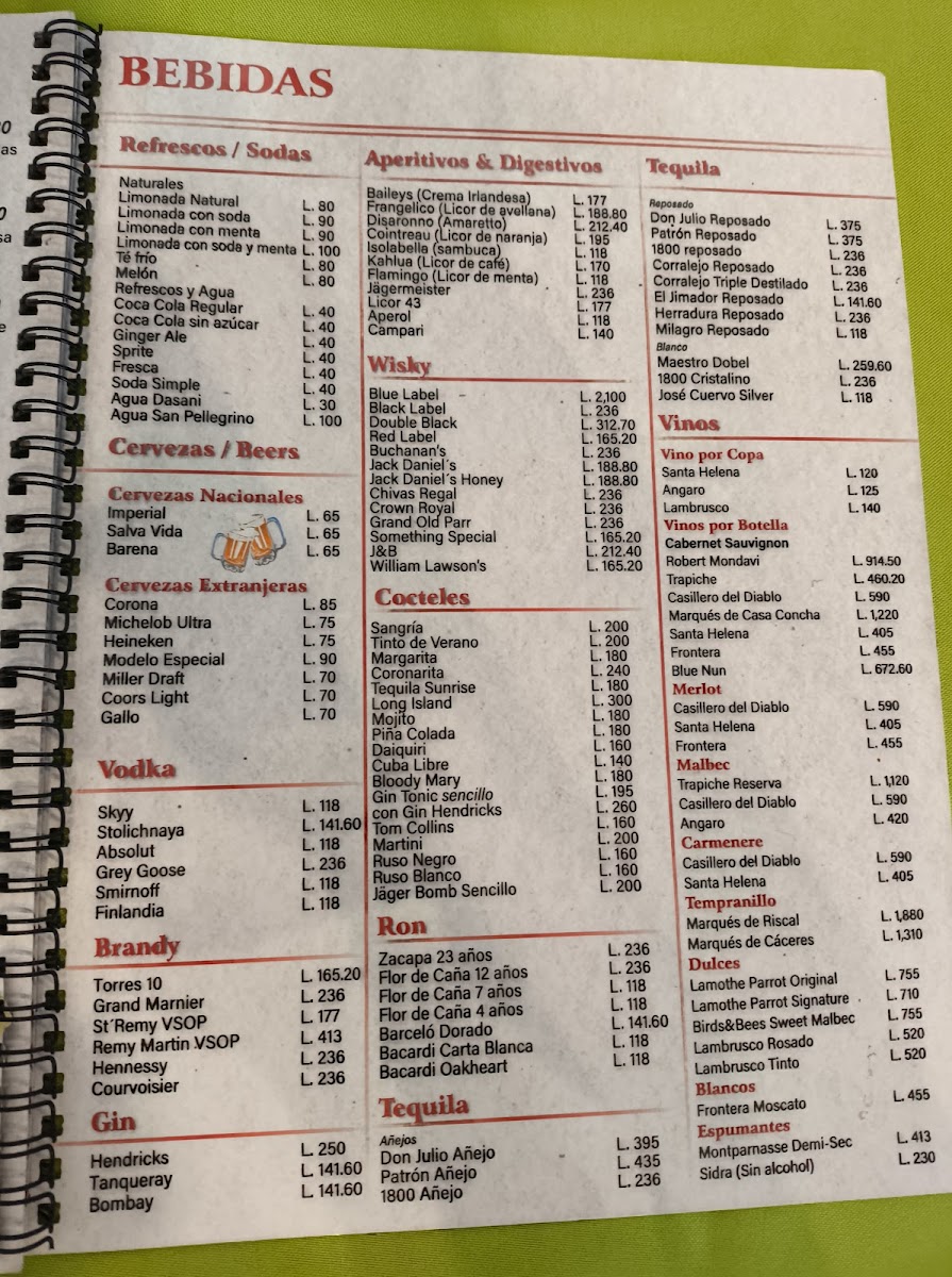 Menu Restaurante El Torito • Comayagua-1