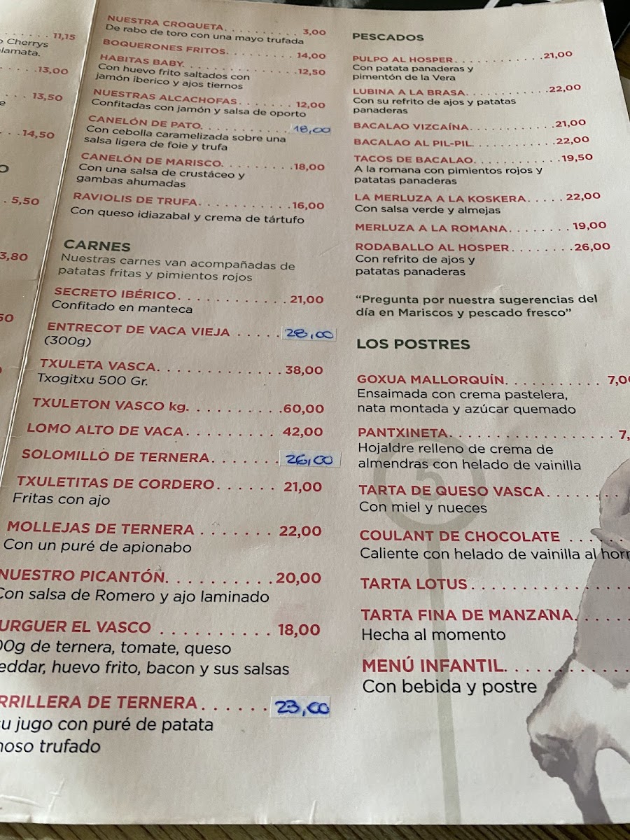Menu Restaurante El Vasco-8