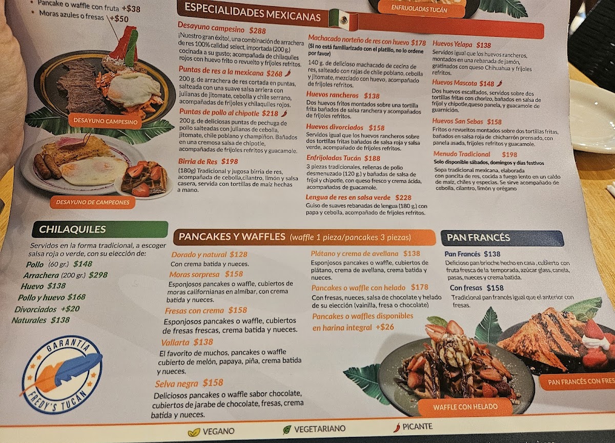 Menu Restaurante Fredy's Tucán Nuevo Nayarit-2