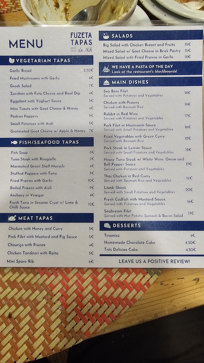 Menu Restaurante Fuzeta Tapas Do Nik-1