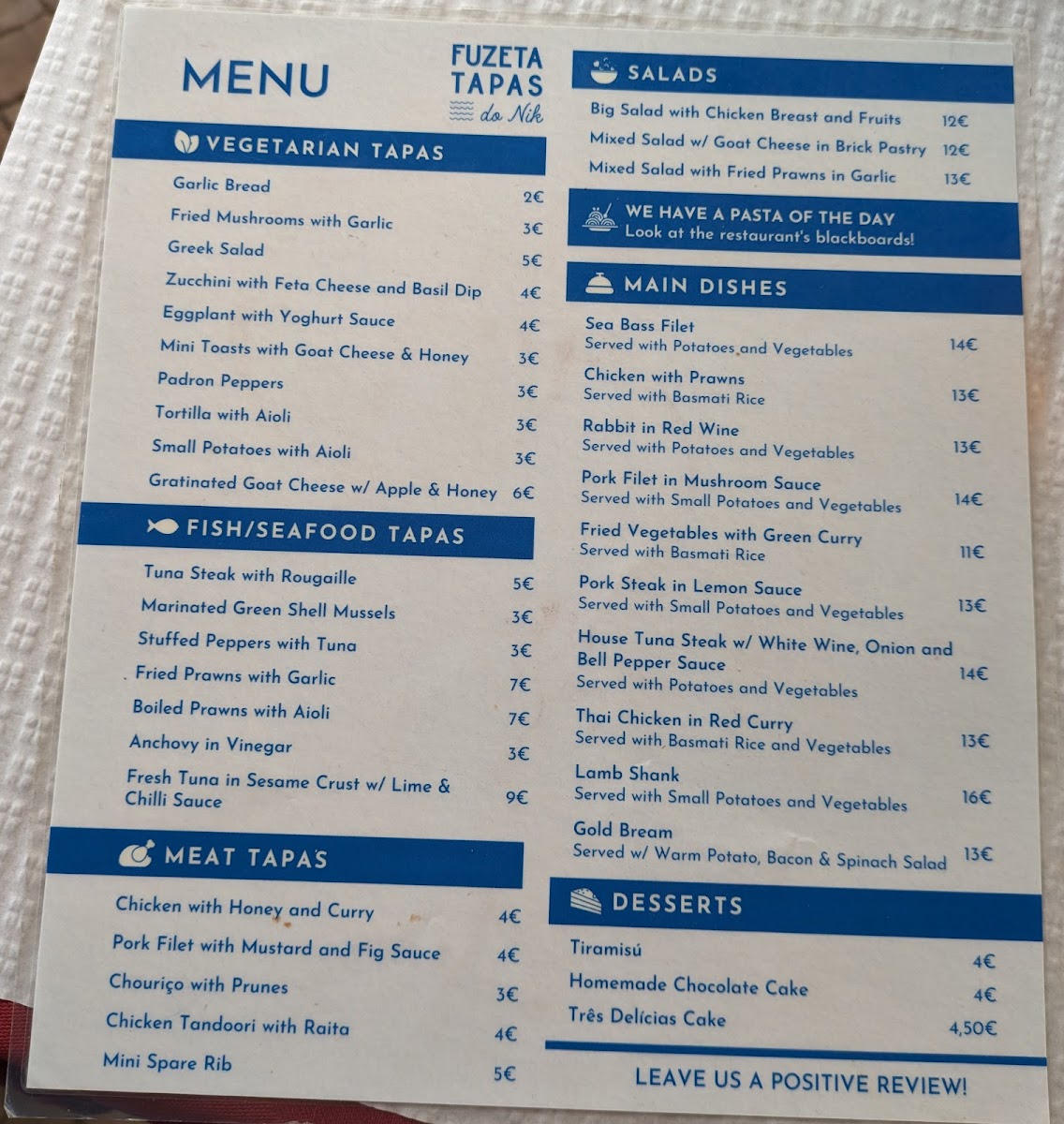 Menu Restaurante Fuzeta Tapas Do Nik-5