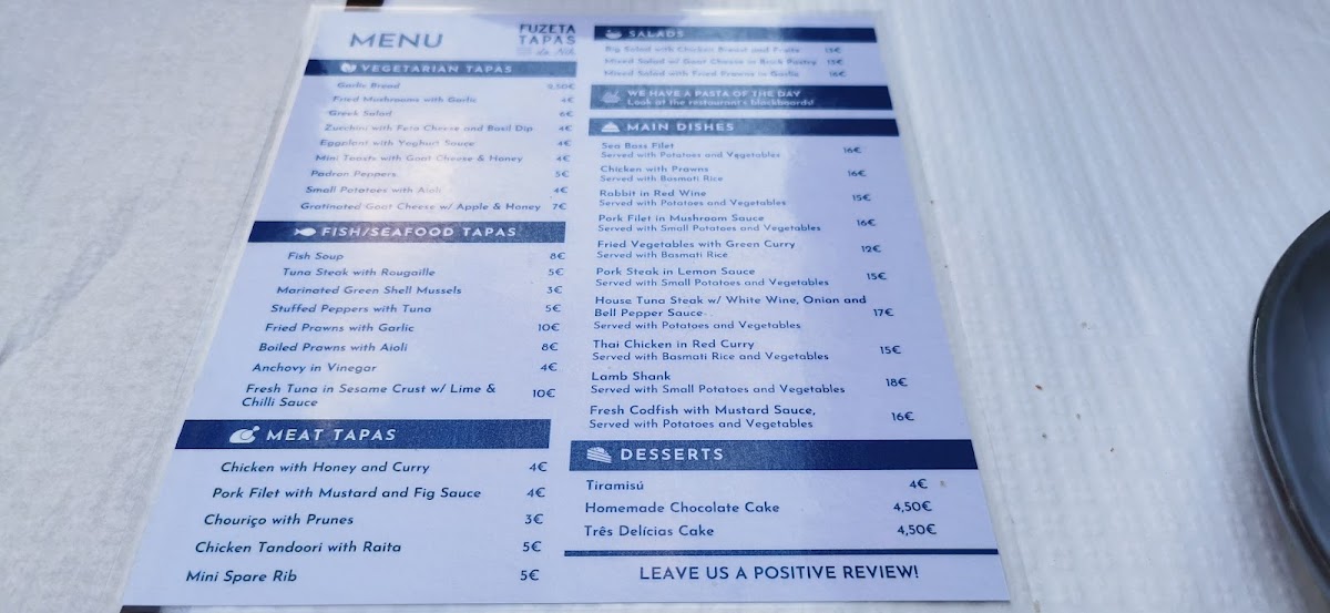 Menu Restaurante Fuzeta Tapas Do Nik-6