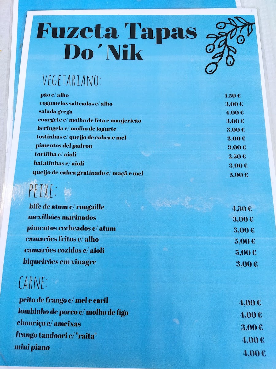 Menu Restaurante Fuzeta Tapas Do Nik-8