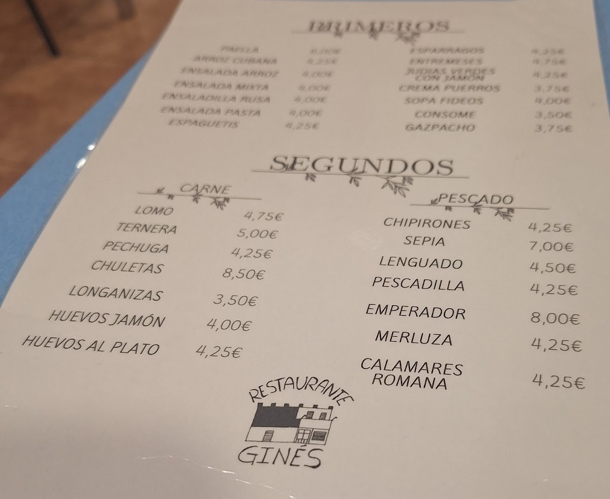Menu Restaurante Ginés-3