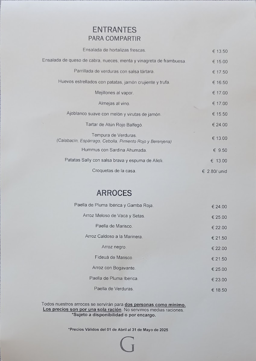 Menu Restaurante Goleta Cabo De Gata. Frente Al Mar-2