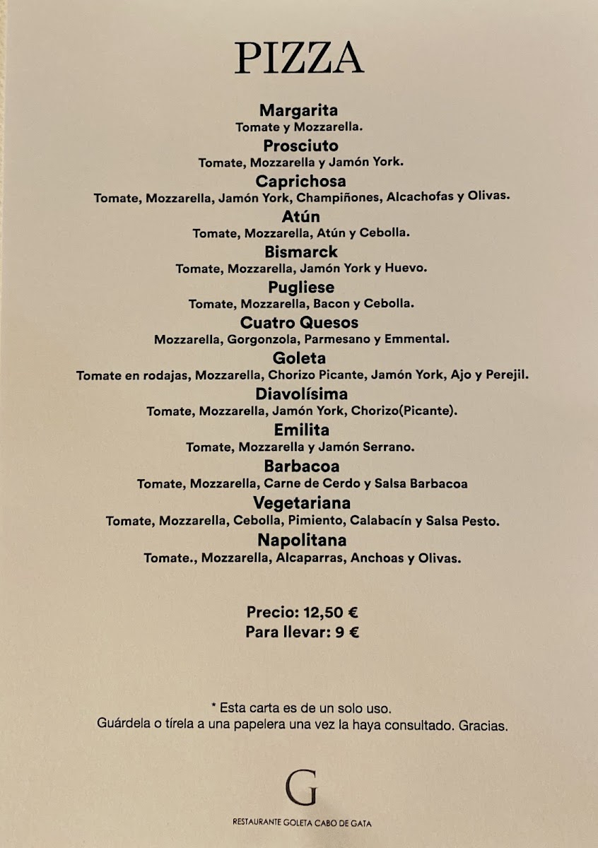 Menu Restaurante Goleta Cabo De Gata. Frente Al Mar-5