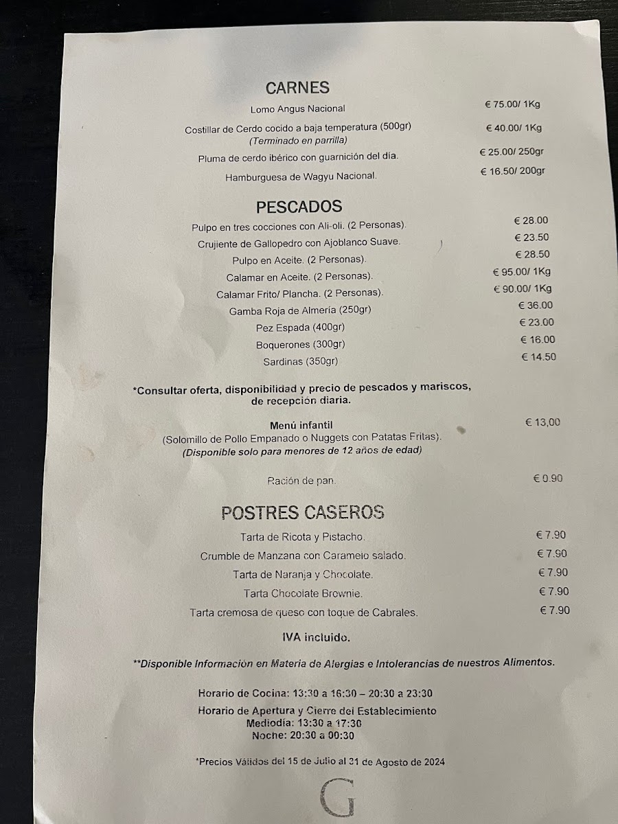 Menu Restaurante Goleta Cabo De Gata. Frente Al Mar-7