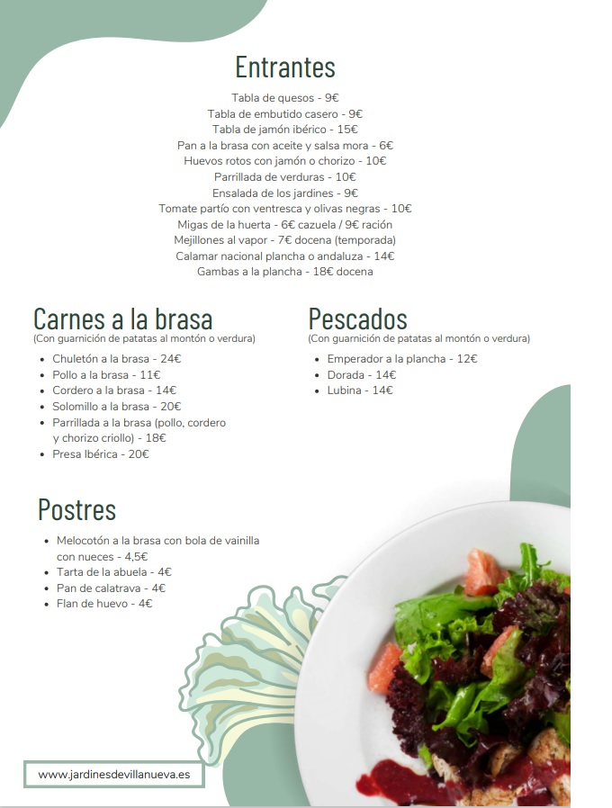 Menu Restaurante Jardines De Villanueva-1