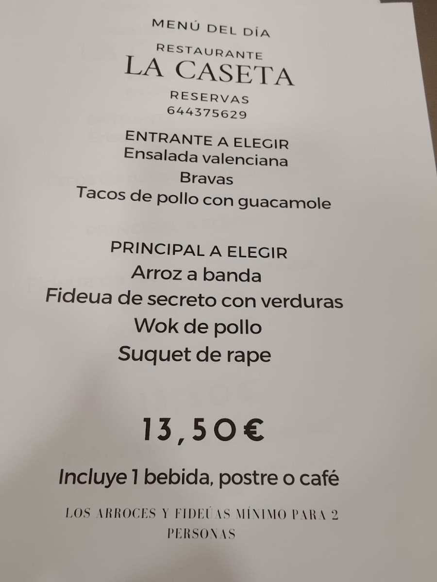Menu Restaurante La Caseta. (Antiguo Rte Nou Casa Martinez)-4