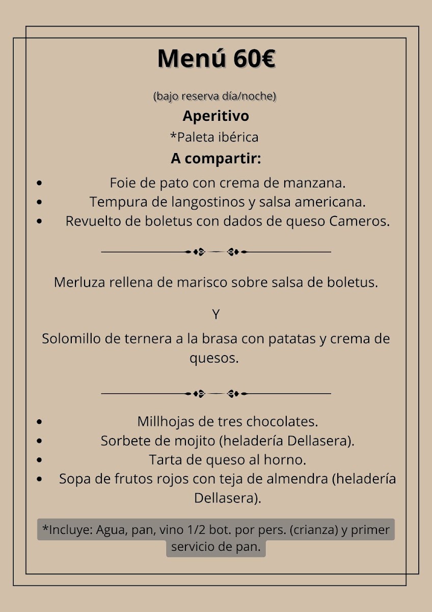 Menu Restaurante La Chata 1821-4