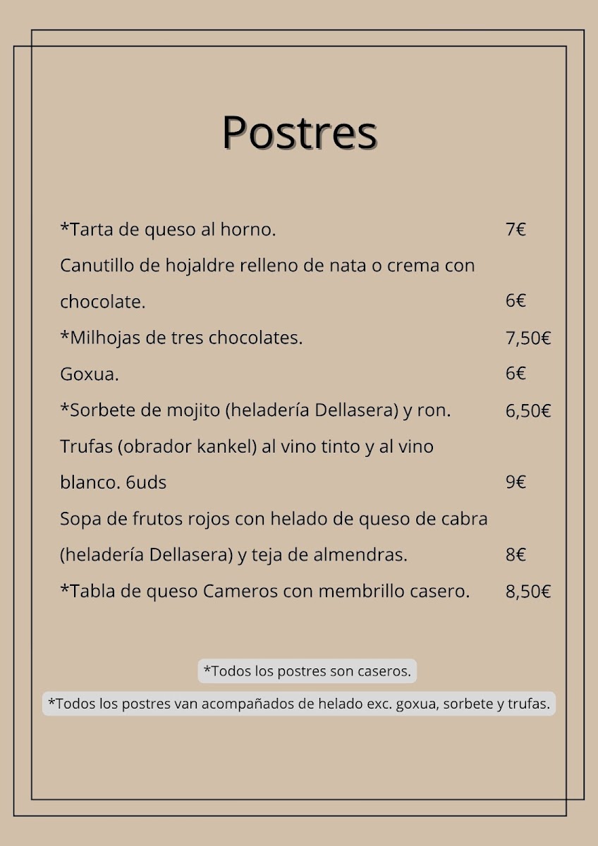 Menu Restaurante La Chata 1821-5
